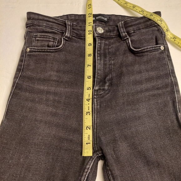Zara Black Acid Wash Denim High Rise Skinny Jeans Stretch Women's Size 4 - Picture 12 of 12